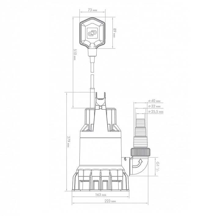 Насос ДЖИЛЕКС ФЕКАЛЬНЫЙ 140/6  5400 произв-ть 8.4 м³/ч, макс. напор 6 м,мощность 250Вт