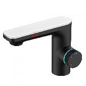 Смеситель для раковины MORANS сенсорный с термостатом, черный матовый, BERGES