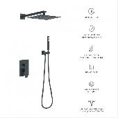 Душевой комплект VENTAS 2S с внутренней частью, ручной, верхний душ, черный матовый, BERGES
