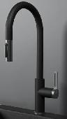 Смеситель для кухни 8168 ЧЕРНЫЙ (гиб.подв., крепления,переход.подкл.фильтра) GRANULA, GRANULA