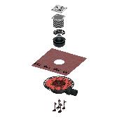 Трап TECEdrainpoint KDP-S110, низкий с опорами, мембраной, решеткой для волос и гидроизол. манжетой