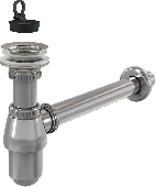 Сифон латунный хромированный универс. с выпуском и трубкой ф32 A437 AlcaPlast