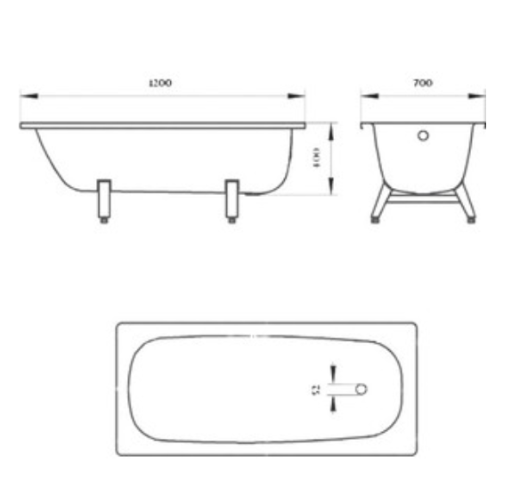 Ванна стальная DONNA VANNA 120*70*40 с опорной подставкой, белая орхидея, ВИЗ
