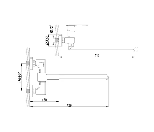 Смес. д/ванны LEMARK BASIS (LM3617C)