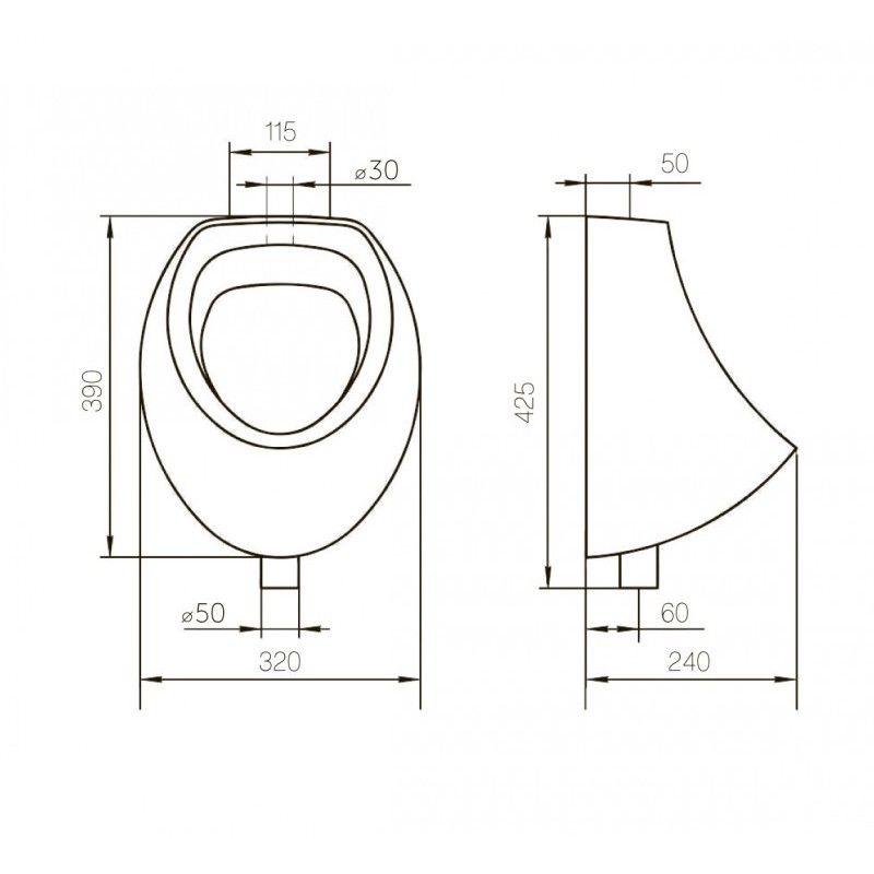 Писсуар МИНИ наруж. подвод воды (Киров)