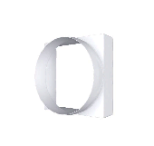 10КВ, Соединитель квадрата 100х100 с круглым воздуховодом пластик D100