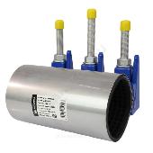 Хомут ремонтный нерж с чугун замком Ду 50 (60-67)мм L=200мм Benarmo