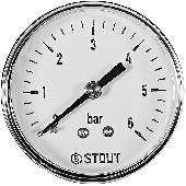 Манометр аксиальный. Корпус Dn 63 мм 1/4 , 0..10 бар, кл.2.5 STOUT (SIM-1009-631008)