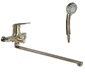 A7116C Смеситель для ванны ACCOONA с дл. поворот. изливом 400мм див.в корп. латунь/антич.бронза (10)