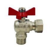 Кран шар.(вода) «STANDARD» угловой с нак.гайкой НИКЕЛЬ 1/2