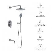 Душевой комплект NARDIS 3R с внутренней частью, ручной, верхний душ, хром сильвер, BERGES