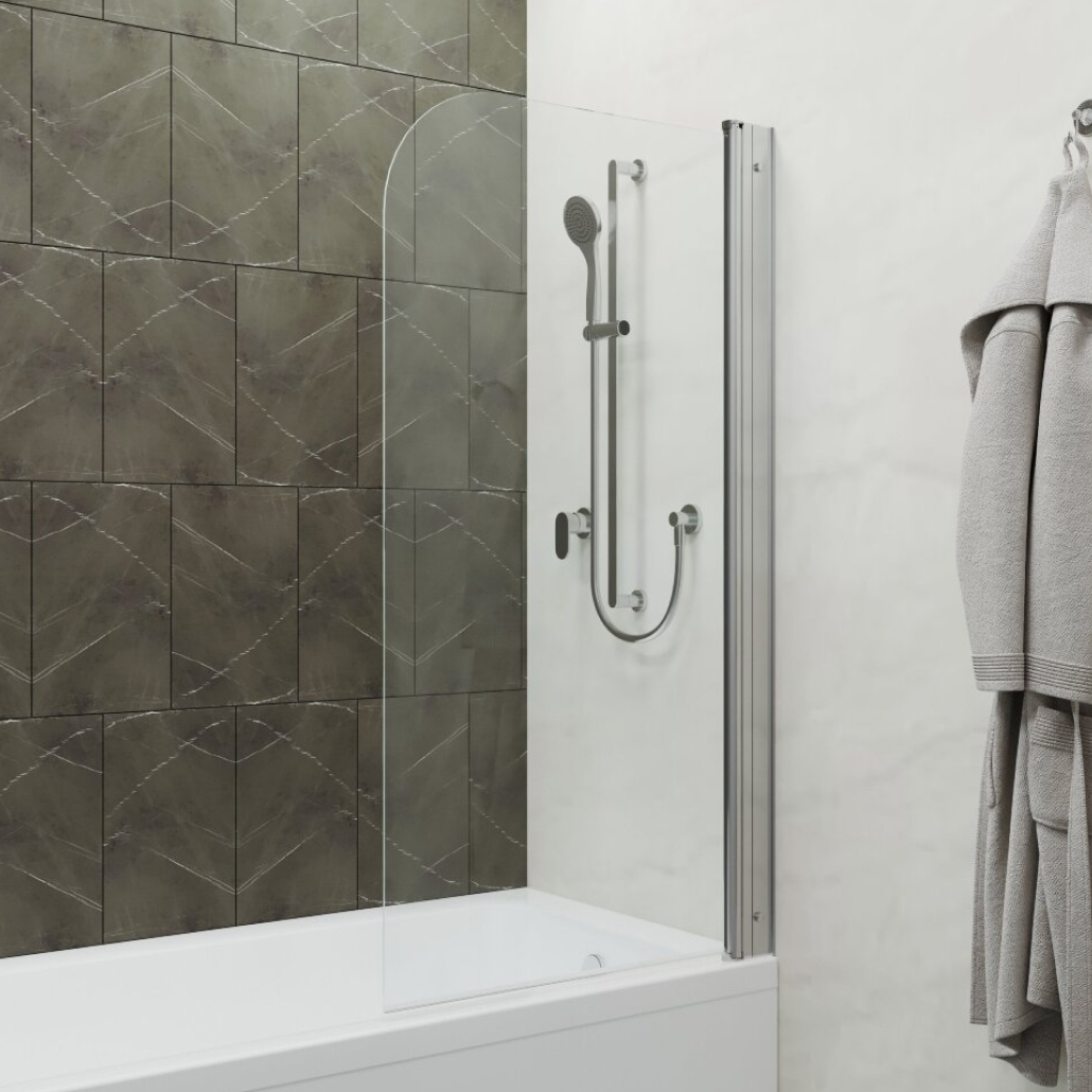 Штора на ванну Соло 75*140, хром., прозр., расп.