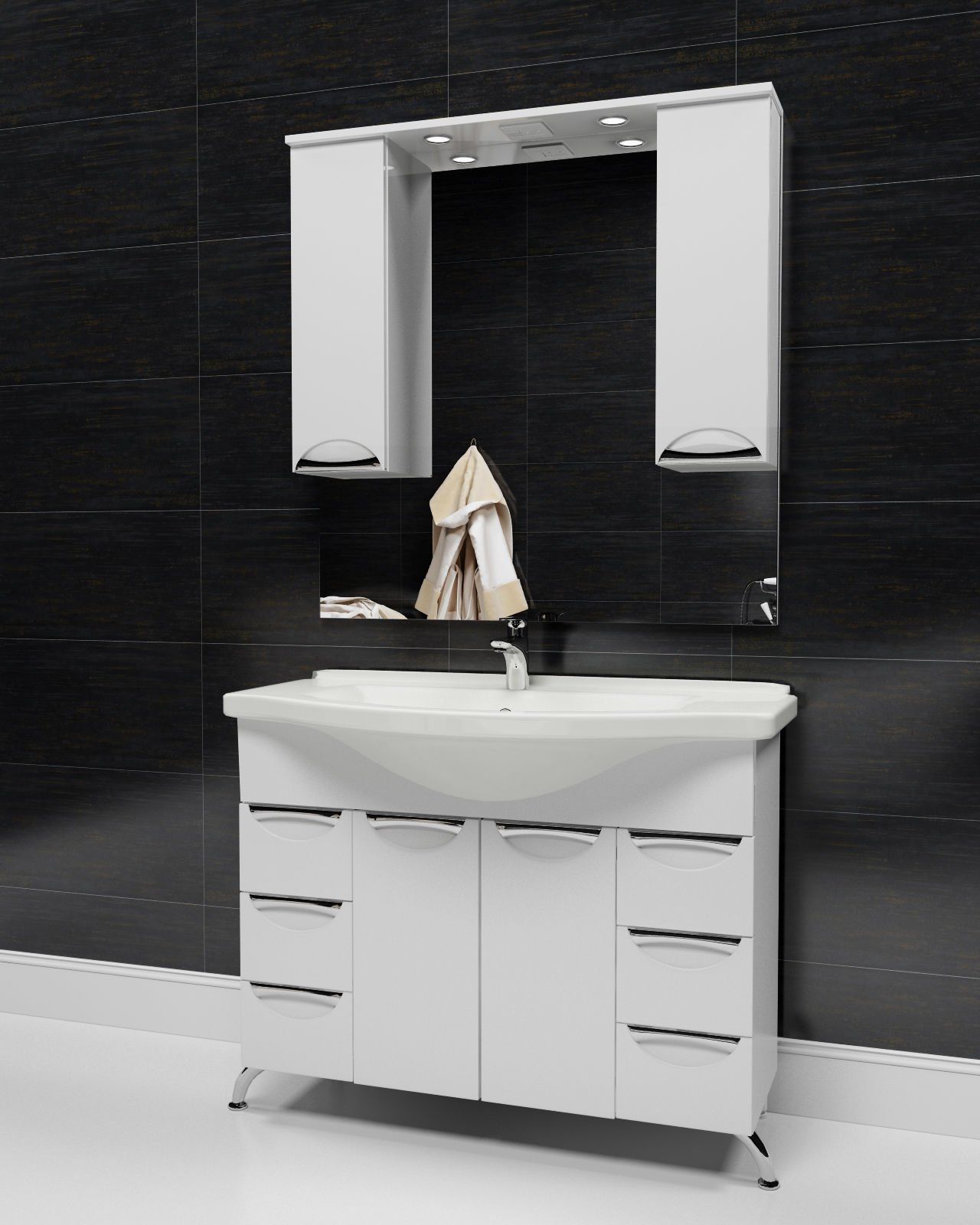 Зеркало-шкаф SOHO 100 с двумя ящиками, MIRSANT