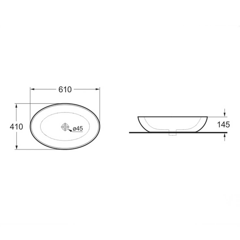 Раковина керамическая VBS-115 610*410*145 белая, VINCEA