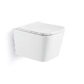 Унитаз подвесной TOLEDO Mini 49см безободковый белый, Tornado, тонкое сиденье м/лифт, Iberica Blanca