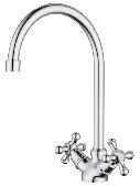 Смеситель для кухни с высоким поворотным изливом, ХРОМ 230000000 Retro, Damixa