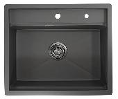 Мойка кухонная KS-6051 ГРАФИТ МАТОВЫЙ Kitchen Space (ролл-мат,дозатор, мет. сифон), GRANULA