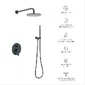Душевой комплект NARDIS 2R с внутренней частью, ручной, верхний душ, черный матовый, BERGES