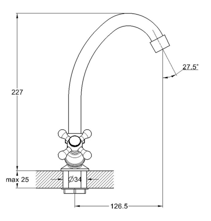 Смеситель для кухни (мойки) G-lauf JML4-A605 (3/8; резина на гайке)