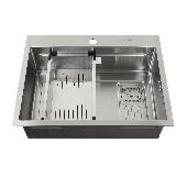 FABIA PROFI Мойка врезная 65х50см толщ.-3,0 х 0,8мм + большой сифон + корзина 65505