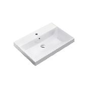 Раковина CUBO подвесная/мебельная 70 см, белая глянцевая, KERAMA MARAZZI