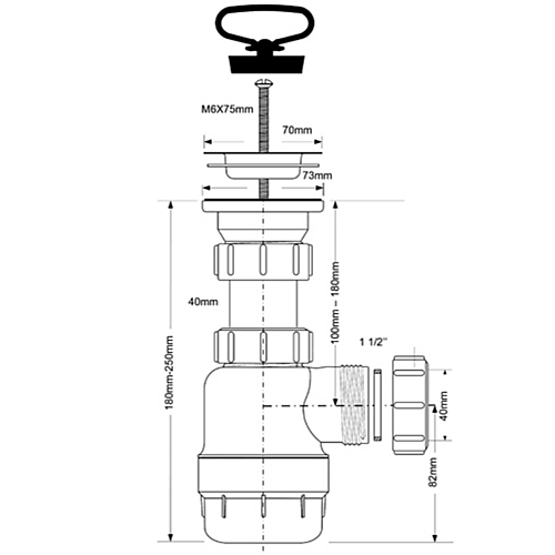 Сифон 40-11/2 без трубки McALPINE (MRSK2)