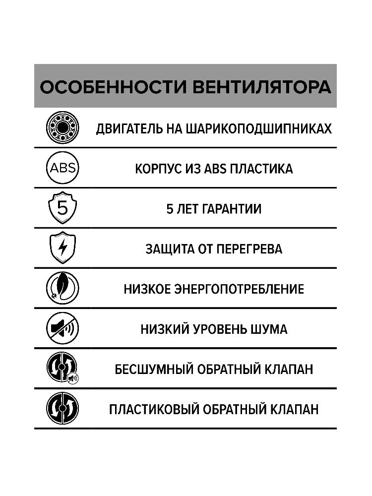 Вентилятор накладной D125 DICITI обр.клапан BREEZE 5C