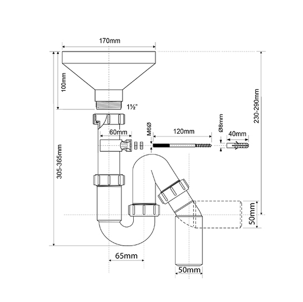 Сифон с разрывом струи HC8-FUN McALPINE