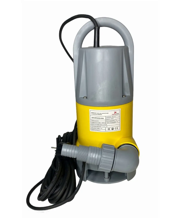 Насос фекальный AquaТIМ AM-WPD550-04A встроенный поплавок (550 Вт//5м напор/ 122 л/м кабель10м)