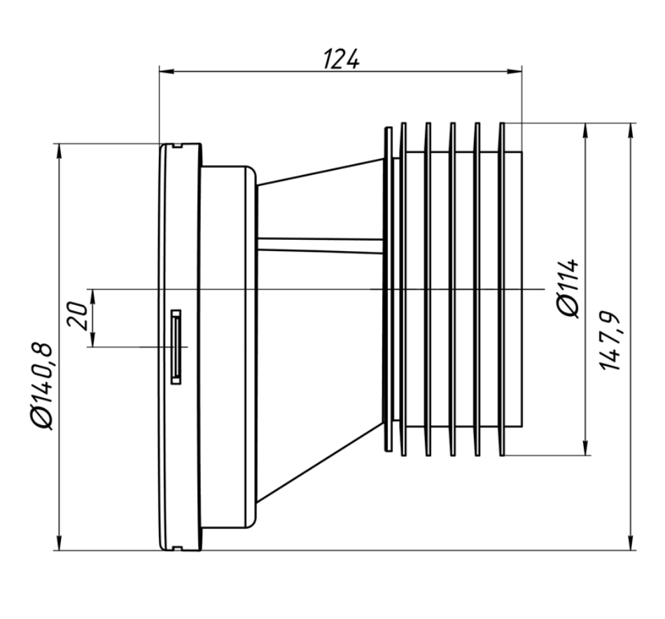 Манжета эксцентр. для унитаза жесткая W0220 (48) Ани пласт