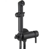 Смес. с гиг.душем встраиваемый LEMARK SOLO ЧЕРНЫЙ (LM7166BL)