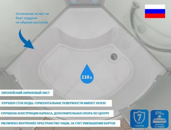 ERLIT Душевая кабина ER3509TP-C3-RUS 900*900*2150 (без г/м, выс.поддон, мат.стекло 4мм)