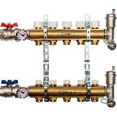Коллекторная группа из латуни без расходомеров 5 вых. STOUT (SMB 0468 000005)