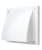 1515К10ФВ, Выход стенной вытяжной с обратным клапаном 150х150 с фланцем D100, ASA, бел