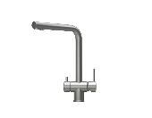 Смеситель для кухни KITCHEN SPACE (гиб.подв.,крепления,переход.подкл.фильтра) СТАЛЬ МАТОВАЯ, GRANULA