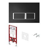 Комплект TECEspring.панель смыва с прямоугол кнопками, черный матовый (К955202)