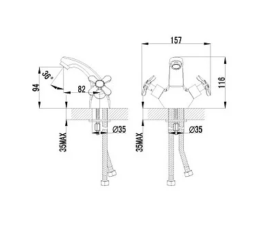 Смес. д/умывальника LEMARK PARTNER (LM6546С)