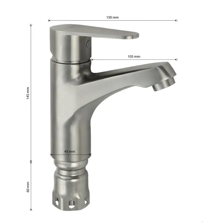 9246 MAGNUS Смеситель раковина литой корпус из нержавеющей стали