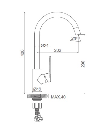 A45125AT Смеситель для кухни ACCOONA  Цвет: графит