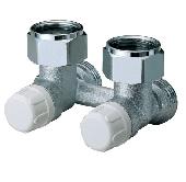 Узел нижнего подкл. с рег. байпасом  3/4 (для стальных радиаторов) угловой  FV 1421