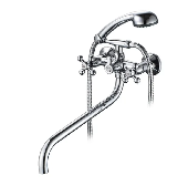 A7171 Смеситель для ванны ACCOONA с длинным изливом 300мм дивертор в корпусе цинк/хром (10)