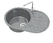 Мойка глян.Касандра Z110Q8(темн.сер.) 730x450x215. Granit MARR BERGG