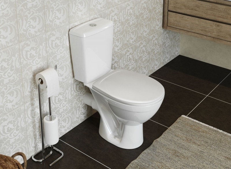 Унитаз-компакт Соло белый (гориз вып., нижн. подв., сид, 2-кн.арм.) Киров