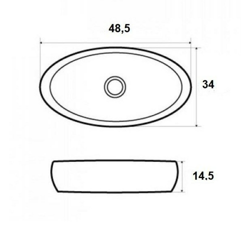 Раковина накладная MLN-A252B белая, MELANA