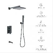 Душевой комплект NARDIS 3S с внутренней частью, ручной, верхний душ, черный матовый, BERGES