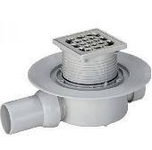 Трап  d-50 горизонталь. 100*100 мм НЕРЖАВЕЙКА с сухим затвором TIM (4) BAD661002