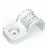 Крепеж-скоба пластиковая односторонняя для прямого монтажа белая в п/э д16 (50шт/уп) Промрукав