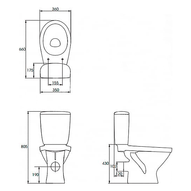 Унитаз-компакт  Cersanit TRENTO TR011	гориз.вып +сид.термопласт микролифт