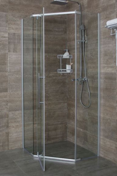 ERLIT Душевое ограждение без поддона ER 10109V-С1 90*90*200, пятиугольное, прозрачное стекло 6мм),