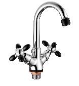 A9482F Смеситель для умывальника ACCOONA с гайкой хром/черный (10)